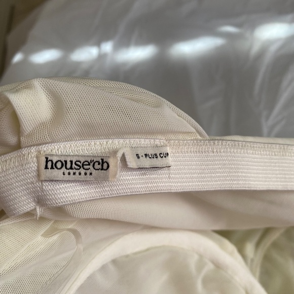 HOUSE OF CB S D-DD  'Valentina' Ivory‎ white Asymmetric Cutout Midi Dress NWOT - Picture 7 of 14